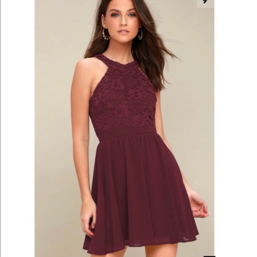 Laced Burgundy Dress